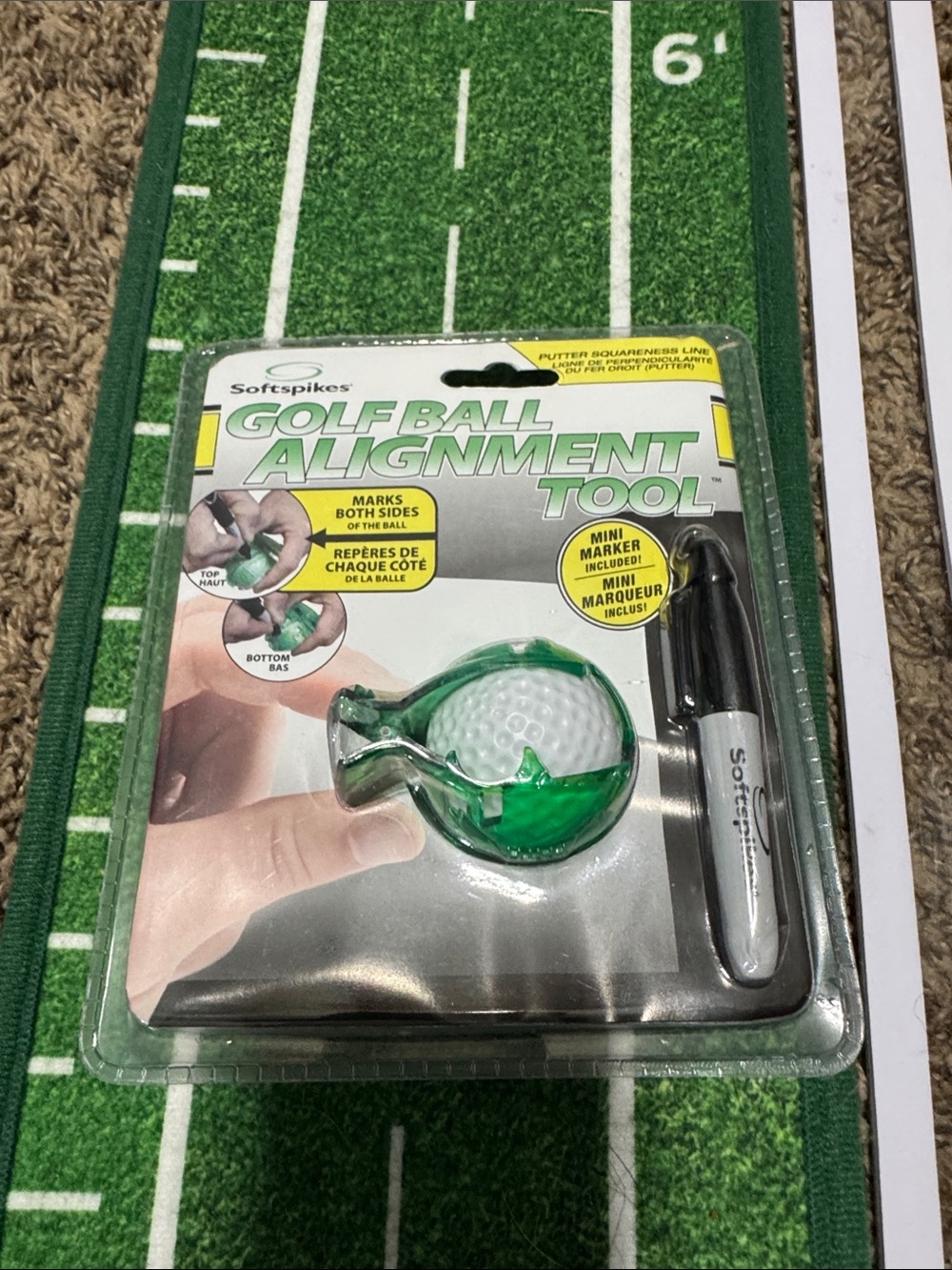 Softspikes Golf Ball Alignment Tool - Green/White